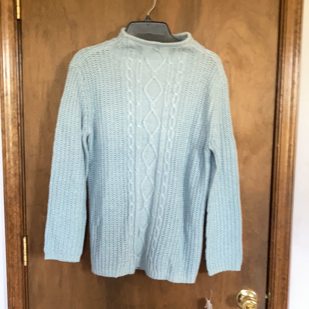 Y2K Vintage pastel blue pullover sweater 6% wool 5% mohair - Picture 11 of 17